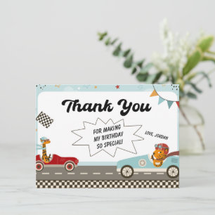 Moteur de course Carte de remerciements d'annivers