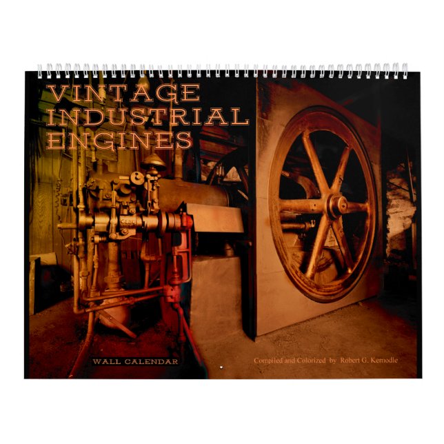 Moteurs industriels vintages de calendrier mural (Protection)