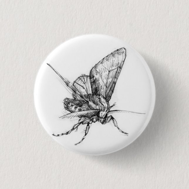 Moth 1 Inch Round Button (Front)