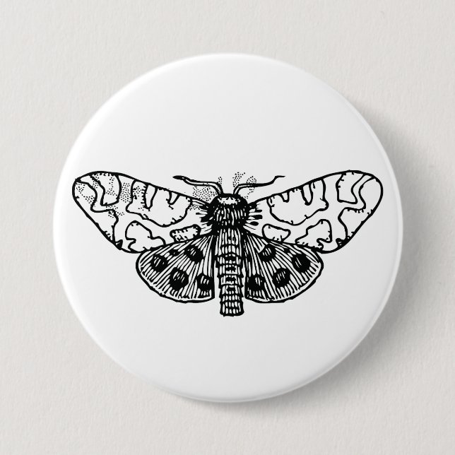 Moth 3 Inch Round Button (Front)