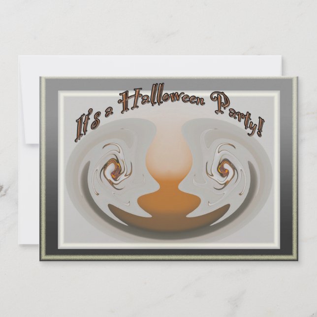 Moth Abstract Halloween Party Invitation (Front)