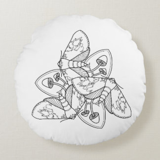 Moth and Mushroom Throw Pillow