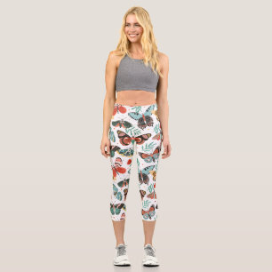 Moth Butterfly  Capri Leggings