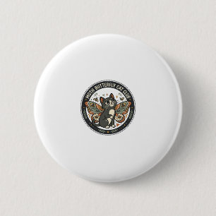 Moth Butterfly Cat POD Vector Art - Moth Butterfly 2 Inch Round Button