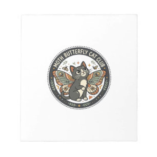 Moth Butterfly Cat POD Vector Art - Moth Butterfly Notepad