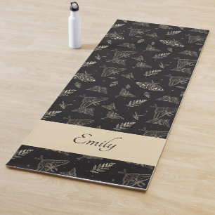 Moth Butterfly Celestial Pattern Yoga Mat
