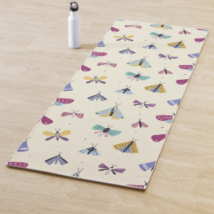 Moth Butterfly colourful Pattern Yoga Mat