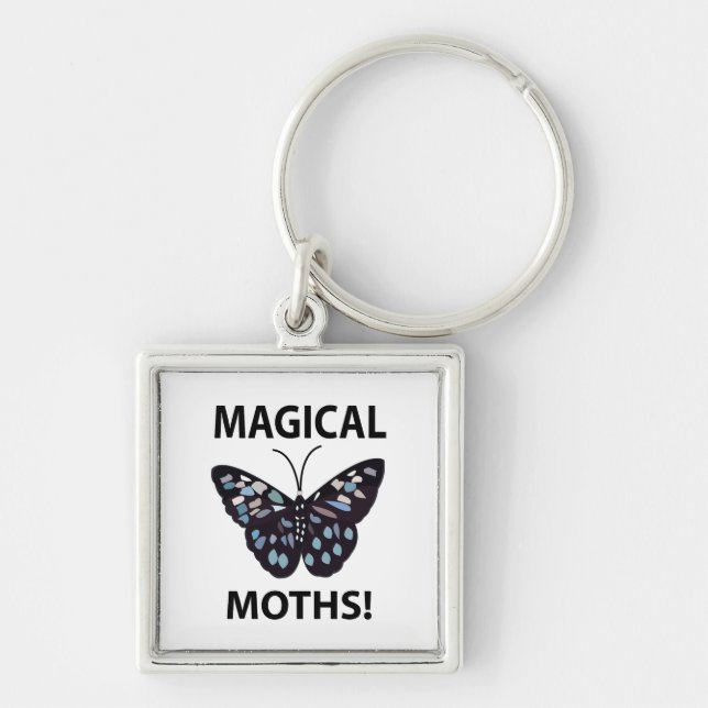 Moth Butterfly Magical Moths Keychain (Front)