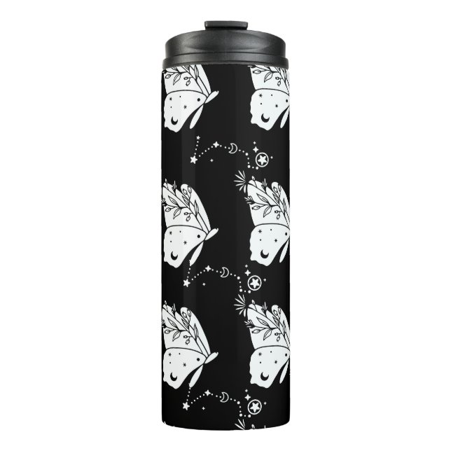 Moth Butterfly Pattern Thermal Tumbler (Front)