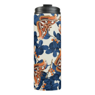 Moth Butterfly Pattern Thermal Tumbler