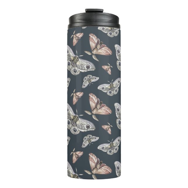 Moth Butterfly Pattern Thermal Tumbler (Front)