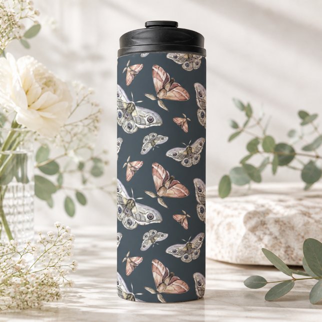 Moth Butterfly Pattern Thermal Tumbler (Creator Uploaded)
