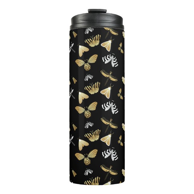 Moth Butterfly Pattern Thermal Tumbler (Front)