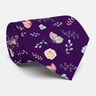 Moth Butterfly Pattern Tie