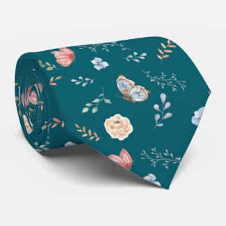 Moth Butterfly Pattern Tie