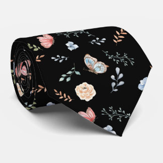 Moth Butterfly Pattern Tie