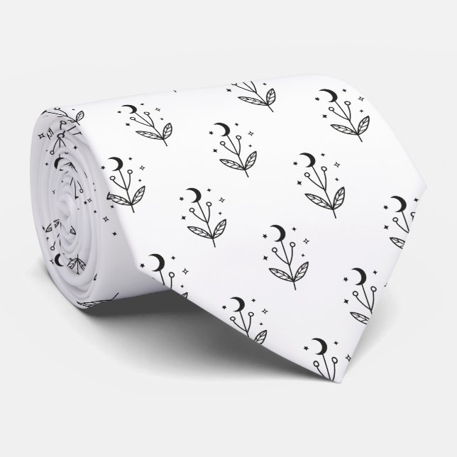 Moth Butterfly Pattern Tie (Rolled)