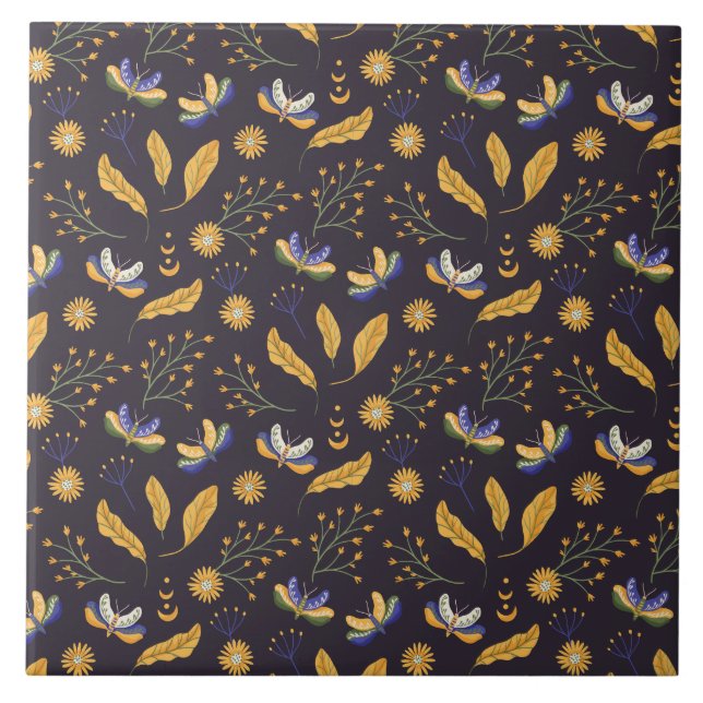 moth butterfly pattern tile (Front)