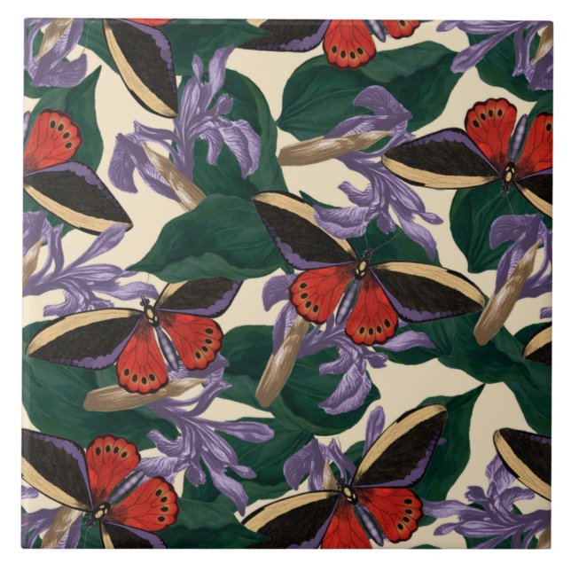 Moth Butterfly Pattern Tile (Front)