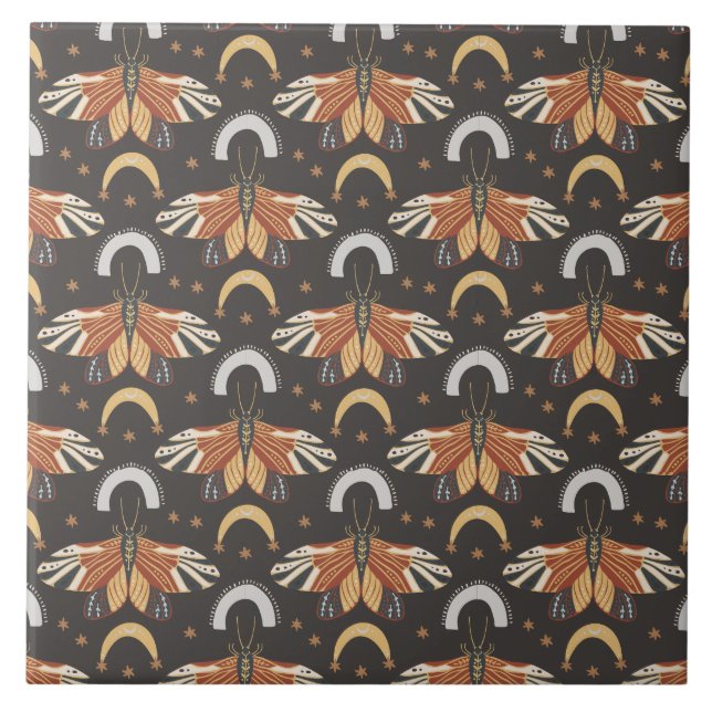 Moth Butterfly Pattern Tile (Front)