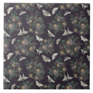 moth butterfly pattern tile