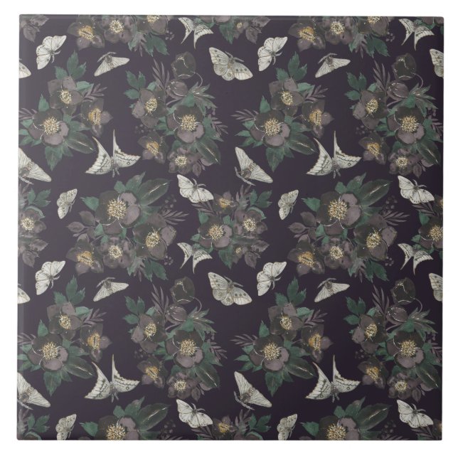  moth butterfly pattern tile (Front)