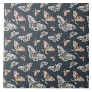 moth butterfly pattern tile