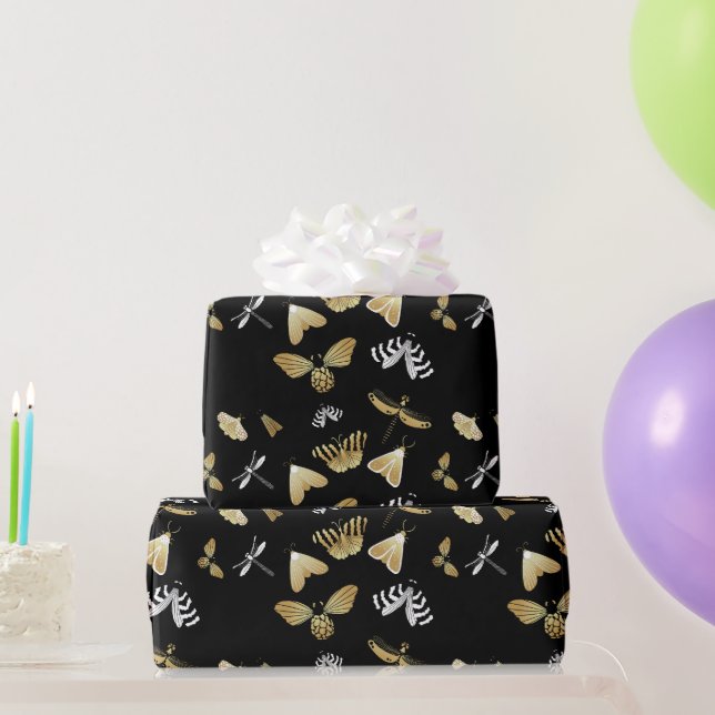 Moth Butterfly Pattern Wrapping Paper (Party Gifts)