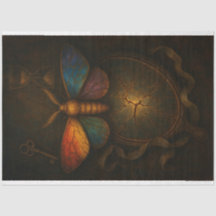 Moth Cracked Mirror & Key Decoupage Paper LGBTQ