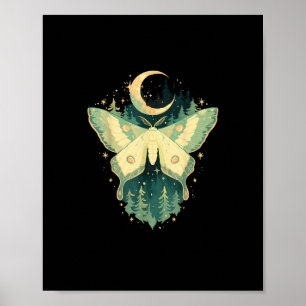 Moth Fairycore Goblincore Whimsigoth Cottagecore Poster