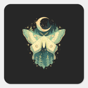 Moth Fairycore Goblincore Whimsigoth Cottagecore Square Sticker