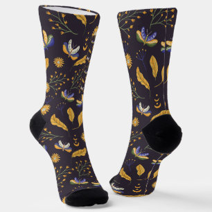 Moth Floral Socks