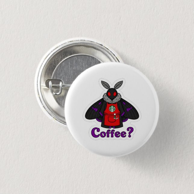 Moth Full Of Coffee Christmas Edition 1 Inch Round Button (Front & Back)