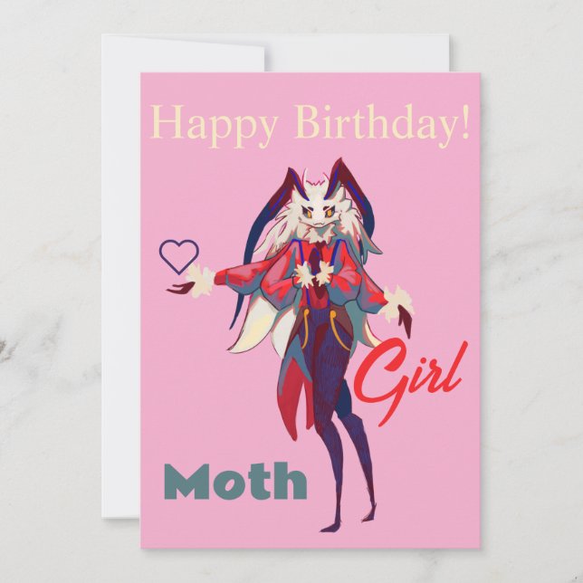 Moth girl anime invitation (Front)
