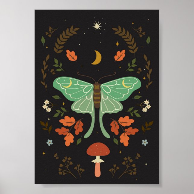 moth in boho style. poster (Front)