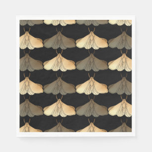 Moth in gold pattern napkin