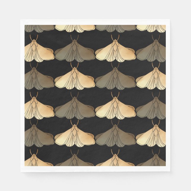 Moth in gold pattern napkin (Front)