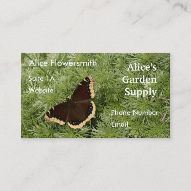 Moth in Green - Business Card (Front)