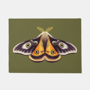 Moth Insect Art Goblincore Saturnia Witchy Green Doormat