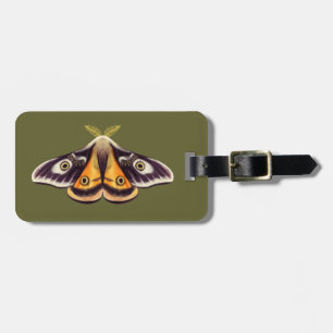 Moth Insect Art Goblincore Saturnia Witchy Green Luggage Tag