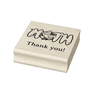 Moth, night butterfly thank you! rubber stamp