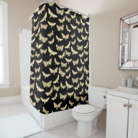 Moth Pattern Moths Neutral Earthy Black Cream
