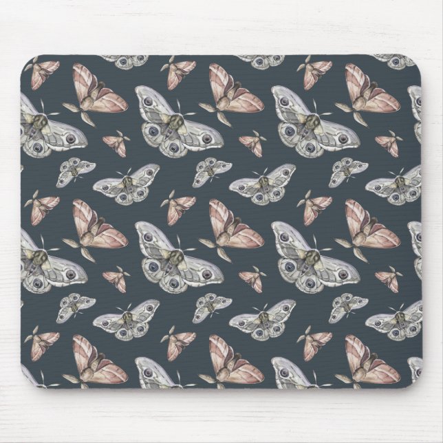 Moth Pattern Mouse Pad (Front)