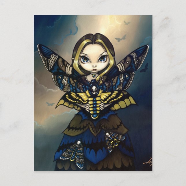 "Moth Queen : Carte postale Acherontia Atropos" (Devant)