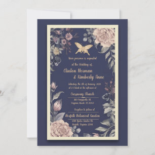 Moth, Rose & Thistle Wedding Invitation II