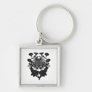 Moth Talisman - Whimsigoth Drawing - White Version Keychain