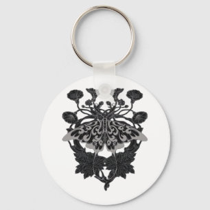 Moth Talisman - Whimsigoth Drawing - White Version Keychain