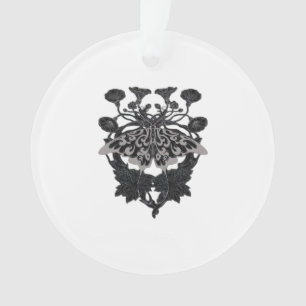 Moth Talisman - Whimsigoth Drawing - White Version Ornament