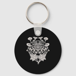 Moth Talisman - Whimsigoth Screenprint Style Drawi Keychain