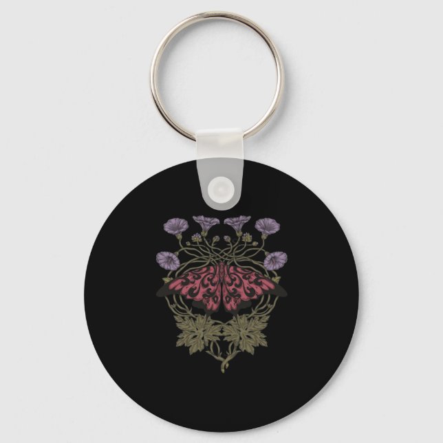 Moth Talisman - Whimsigoth Witchy Art - Colour Ver Keychain (Front)